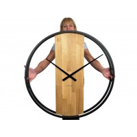Dubové hodiny Loft Round kovové 80cm, z231 